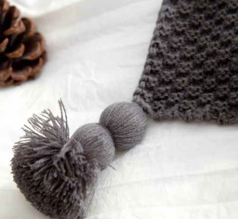 Nordic fringed knit ball blanket wool
